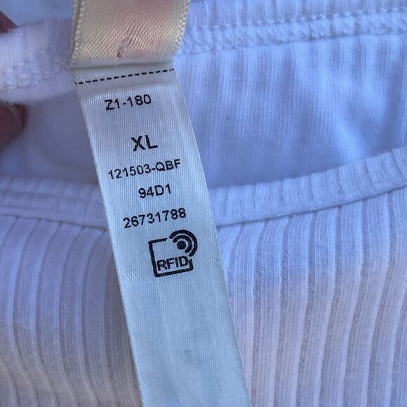 Pink Victoria’s Secret White Sleeveless The Cinched Piqué Corset Tank Top XL - Picture 3 of 6